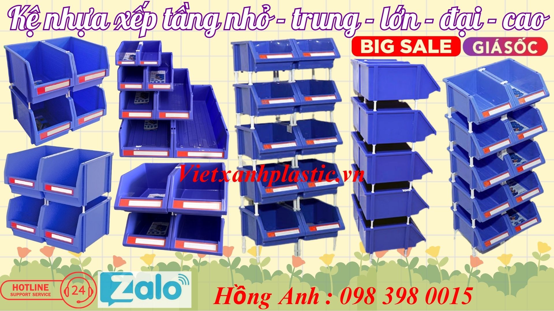 Kệ nhựa xếp tầng