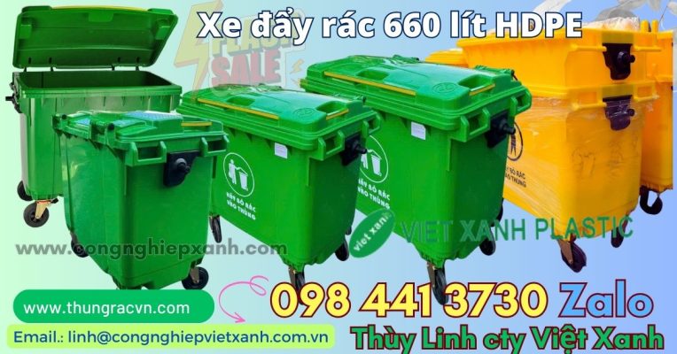 Thùng rác nhựa 660 lít HDPE